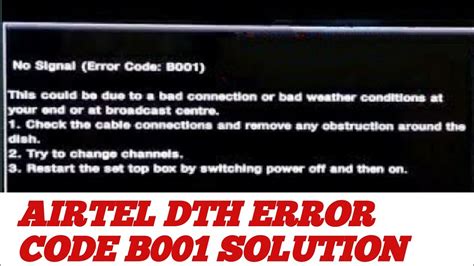 Airtel error code b001